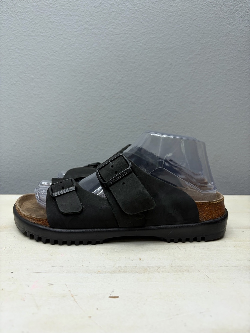 Betula By Birkenstock Black Leather Souble Strap Sandals Size 6